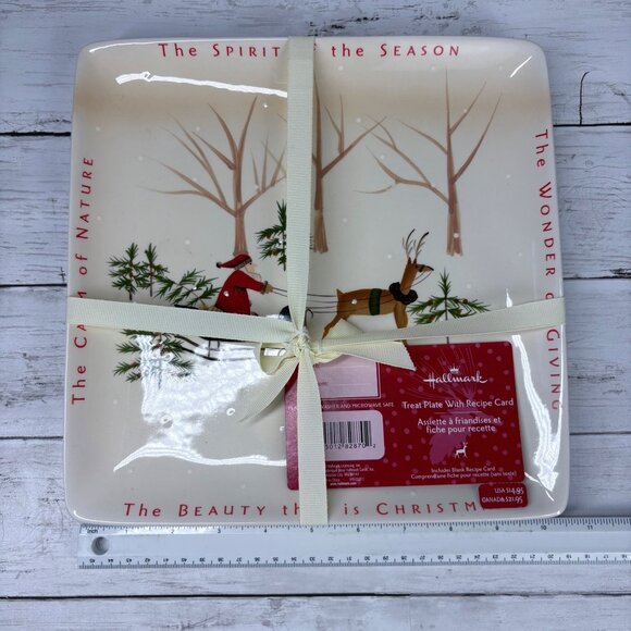 Hallmark Christmas Square Ceramic Treat Plate NWT - Picture 4 of 4